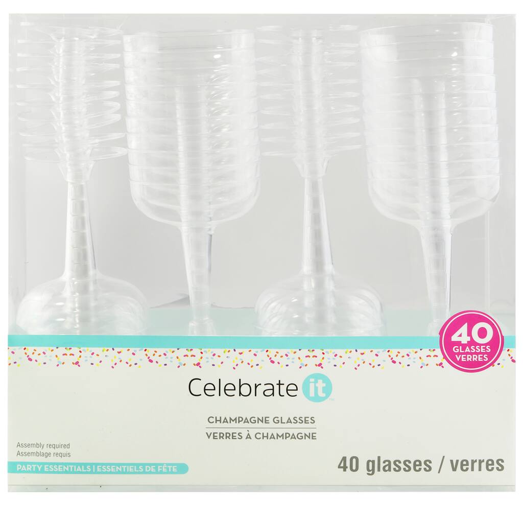 Plastic Champagne Glasses By Celebrate It 40ct Michaels